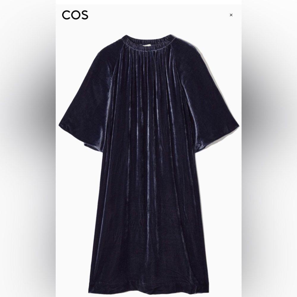 COS Midnight Silk-Blend Velvet Midi Dress